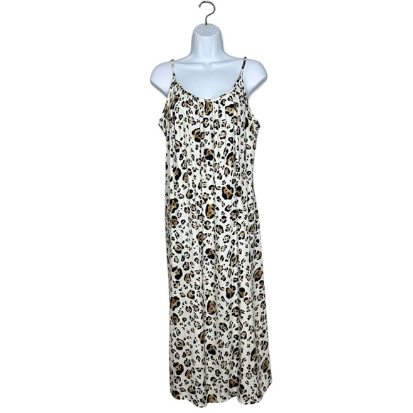Corey Lynn Calter Arabella Leopard Midi Dress L Petite Spaghetti Strap (No Belt) - Picture 1 of 14